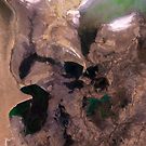 Amu Darya River Delta and South Aral Sea Satellite Image by Jim Plaxco