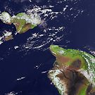 Hawaii, Maui, and Kahoolawe Islands Satellite Image by Jim Plaxco