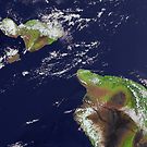 Hawaii, Maui, and Kahoolawe Islands Satellite Image by Jim Plaxco