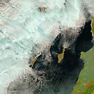 Satellite Image Catalina and San Clemente Islands California by Jim Plaxco