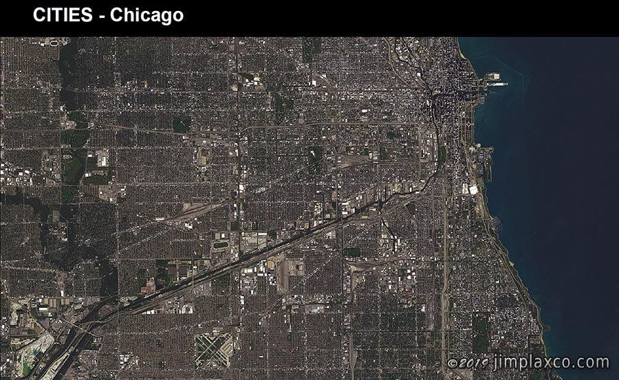 Earth as art presentation - Satellite image of Chicago