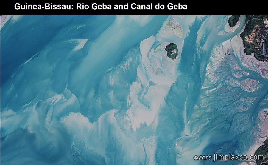 Earth as art presentation - Rio Geba and Canal do Geba, Guinea Bissau