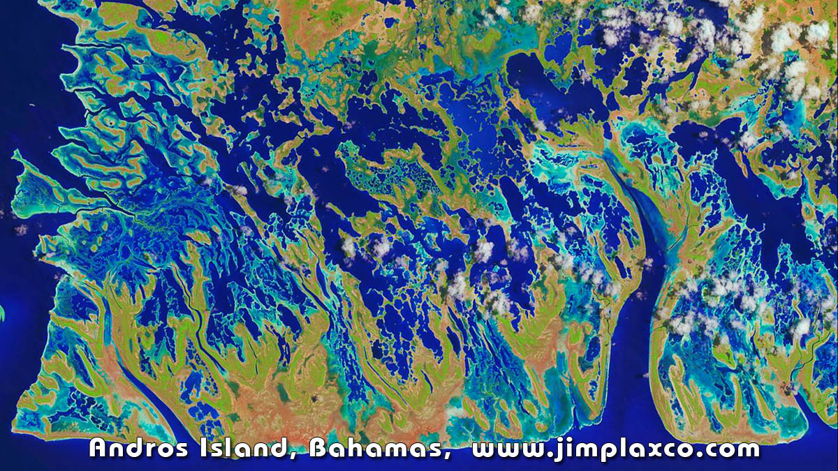 Earth Art Book -Landsat image of Andros Island, Bahamas
